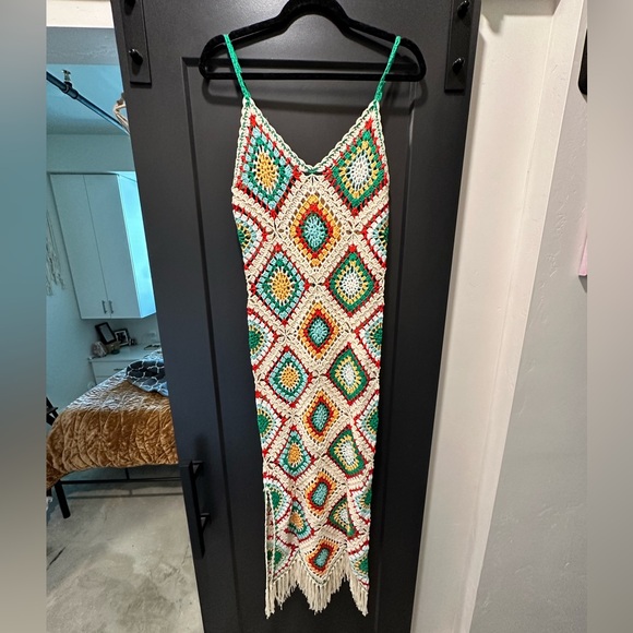 Vici Collection Beach Ready Crochet Coverup Dress. New with tags. Size L. - Picture 2 of 11